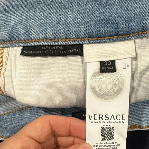 Versace Light Blue Men's Straight Jeans - Picture 6 of 6
